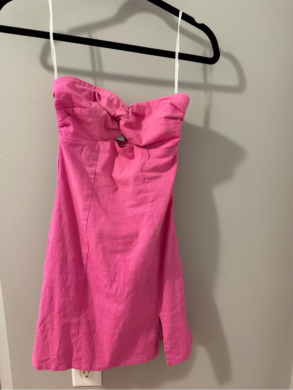 Hello Molly Hot Pink Strapless Tie-Front Mini Dress